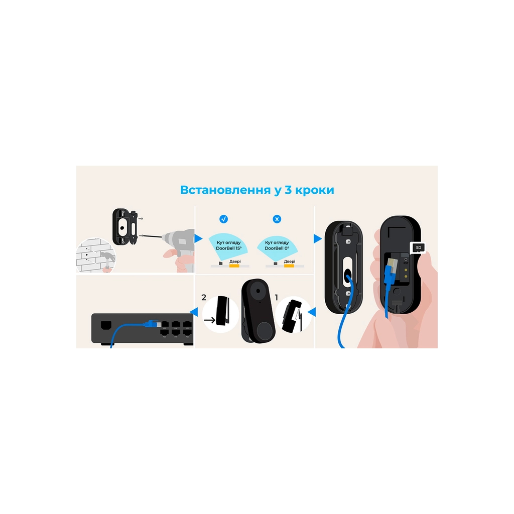 Дверний дзвінок Reolink Video Doorbell WiFi (D340W) - фото 11 Дверний дзвінок Reolink Video Doorbell WiFi (D340W) - фото 11