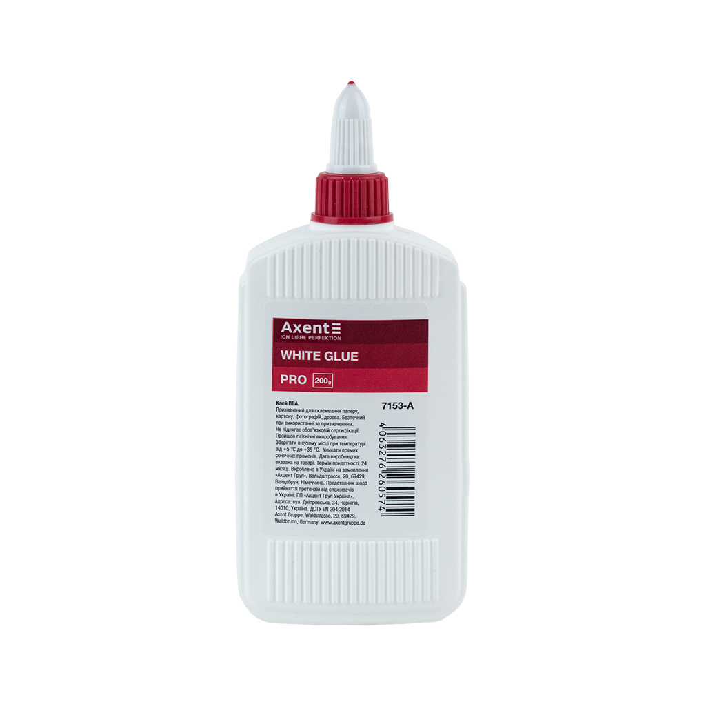 Клей Axent ПВА PRO, ковпачок-дозатор, 200 мл (7153-A)