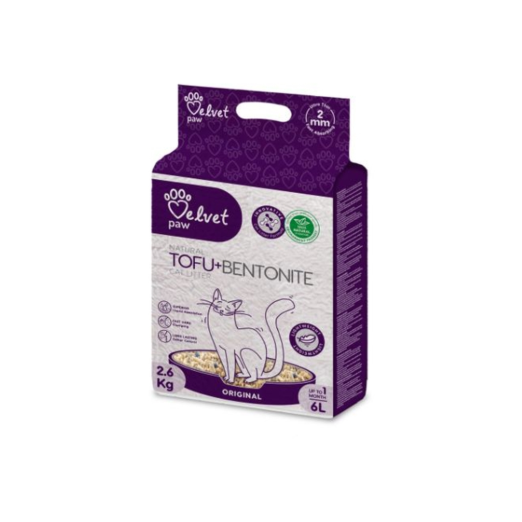 Наповнювач для туалету Velvet Paw TOFU з бентонітом, оригінальний (2 мм) 2.6 кг (TOF70021) Наповнювач для туалету Velvet Paw TOFU з бентонітом, оригінальний (2 мм) 2.6 кг (TOF70021)