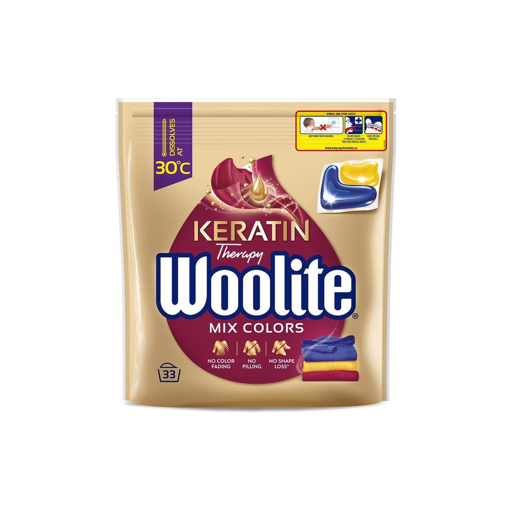 Капсули для прання Woolite Для кольорових тканин З кератином 33 шт. (5900627094152) Капсули для прання Woolite Для кольорових тканин З кератином 33 шт. (5900627094152)