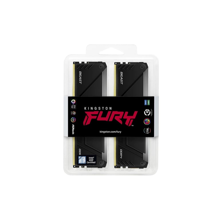 Модуль пам'яті для комп'ютера DDR4 32GB (2x16GB) 3200 MHz Beast RGB Black Kingston Fury (ex.HyperX) (KF432C16BB12AK2/32WP) - фото 5