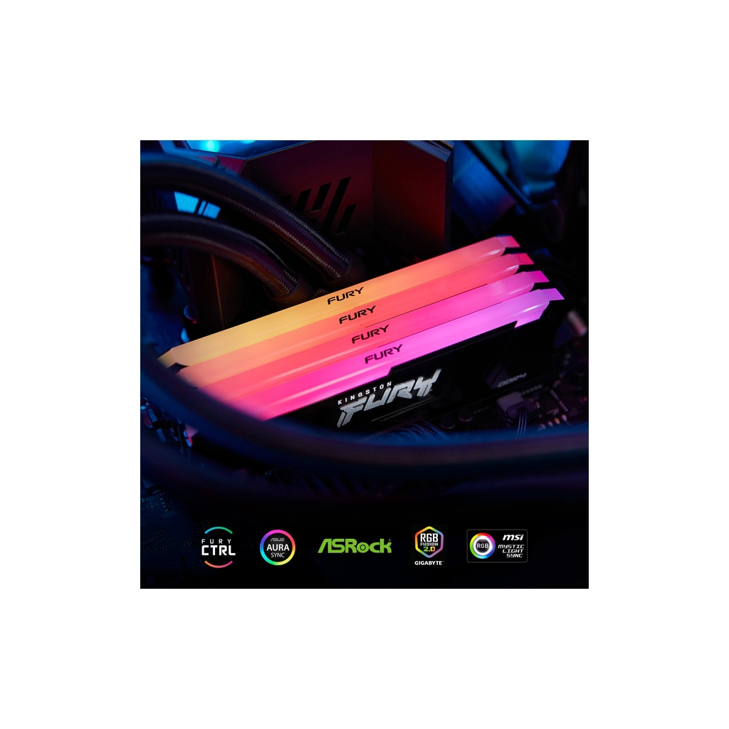 Модуль пам'яті для комп'ютера DDR4 32GB (2x16GB) 3200 MHz Beast RGB Black Kingston Fury (ex.HyperX) (KF432C16BB12AK2/32WP) - фото 7 Модуль пам'яті для комп'ютера DDR4 32GB (2x16GB) 3200 MHz Beast RGB Black Kingston Fury (ex.HyperX) (KF432C16BB12AK2/32WP) - фото 7