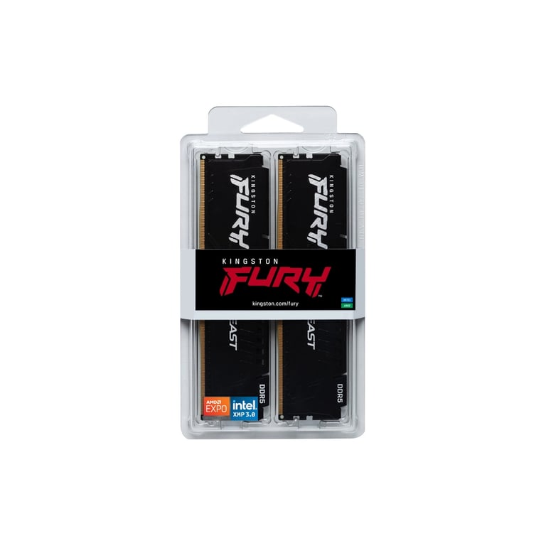 Модуль пам’яті для комп’ютера DDR5 64GB (2x32GB) 5200 MHz Beast Black Kingston Fury (ex.HyperX) (KF552C40BB2K2-64)