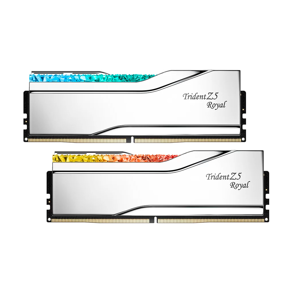 Модуль пам'яті для комп'ютера DDR5 32GB (2x16GB) 6400 MHz Trident Z5 Royal Silver G.Skill (F5-6400J3239G16GX2-TR5S) - фото 2 Модуль пам'яті для комп'ютера DDR5 32GB (2x16GB) 6400 MHz Trident Z5 Royal Silver G.Skill (F5-6400J3239G16GX2-TR5S) - фото 2