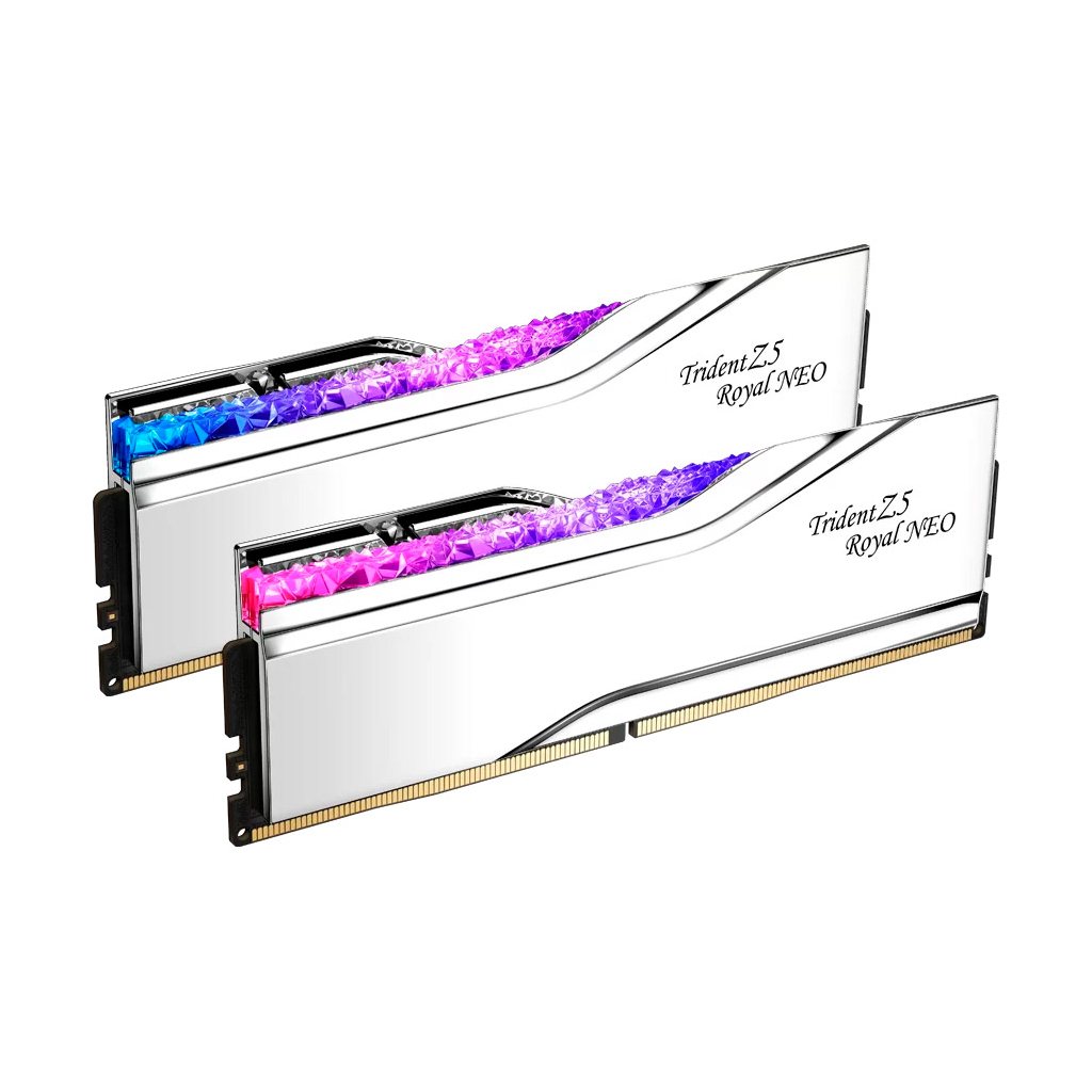 Модуль пам%27яті для комп%27ютера DDR5 32GB (2x16GB) 6000 MHz Trident Z5 Royal Silver G.Skill (F5-6000J2836G16GX2-TR5S) Модуль пам%27яті для комп%27ютера DDR5 32GB (2x16GB) 6000 MHz Trident Z5 Royal Silver G.Skill (F5-6000J2836G16GX2-TR5S)