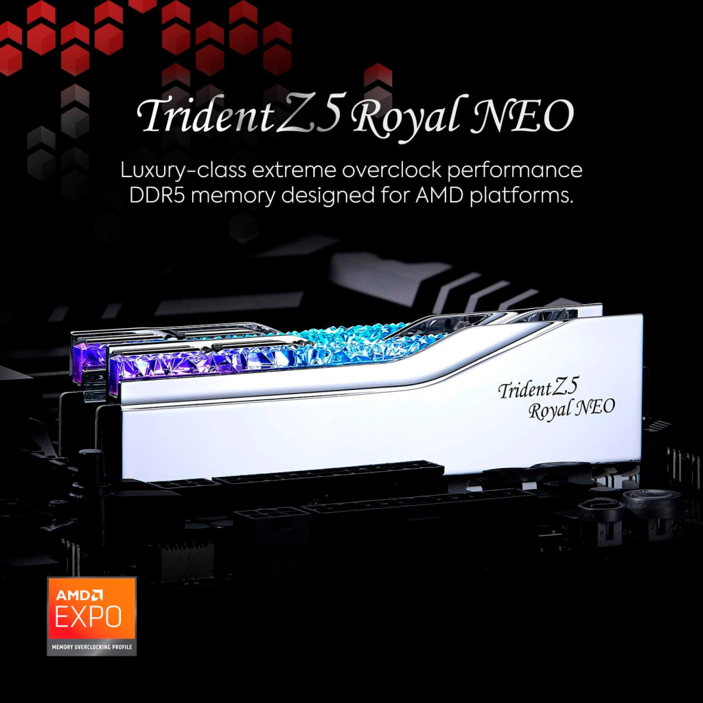 Модуль пам'яті для комп'ютера DDR5 32GB (2x16GB) 6000 MHz Trident Z5 Royal Silver G.Skill (F5-6000J2836G16GX2-TR5S) - фото 4 Модуль пам'яті для комп'ютера DDR5 32GB (2x16GB) 6000 MHz Trident Z5 Royal Silver G.Skill (F5-6000J2836G16GX2-TR5S) - фото 4