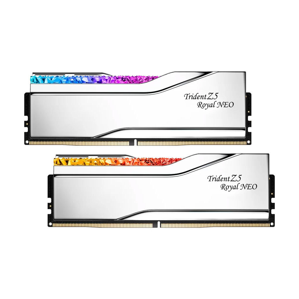 Модуль пам%27яті для комп%27ютера DDR5 64GB (2x32GB) 6000 MHz Trident Z5 Royal Silver G.Skill (F5-6000J2836G32GX2-TR5S) Модуль пам%27яті для комп%27ютера DDR5 64GB (2x32GB) 6000 MHz Trident Z5 Royal Silver G.Skill (F5-6000J2836G32GX2-TR5S)