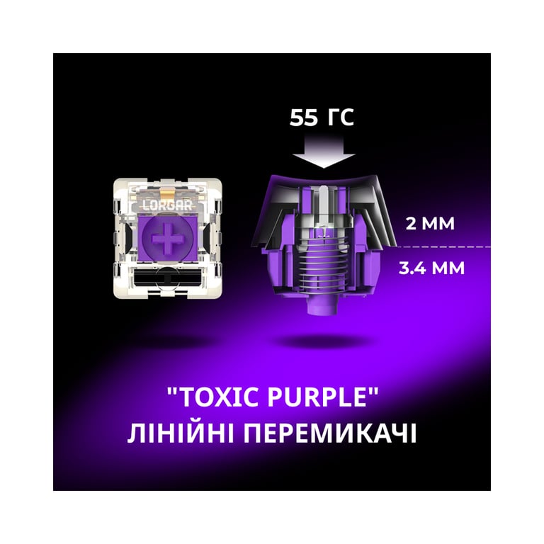 Клавіатура Lorgar KBP70TKLW Wireless TKL Mechanical Pro UA Black/Red (LRG-KBP70TKLW-BK-US) - фото 4
