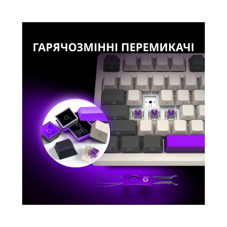 Клавіатура Lorgar KBP70TKLW Wireless TKL Mechanical Pro UA Black/Red (LRG-KBP70TKLW-BK-US) - фото 5