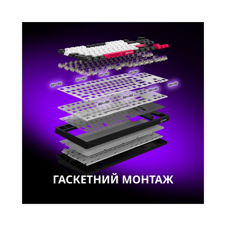 Клавіатура Lorgar KBP70TKLW Wireless TKL Mechanical Pro UA Black/Red (LRG-KBP70TKLW-BK-US) - фото 6