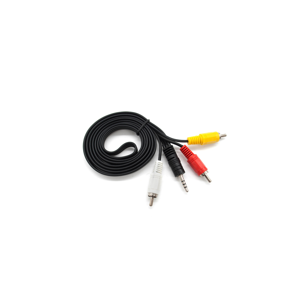 Кабель мультимедійний 3.5mm M to 3xRCA M 1.5m black Voltronic (YT-3.5(M)/3хRCA(M)-1.5Cu)