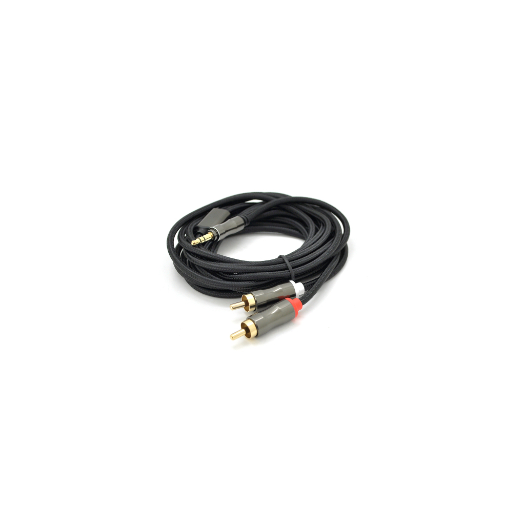 Кабель мультимедійний 3.5mm M to 2xRCA M 3.0m black VEGGIEG (YT-AR2-3) Кабель мультимедійний 3.5mm M to 2xRCA M 3.0m black VEGGIEG (YT-AR2-3)