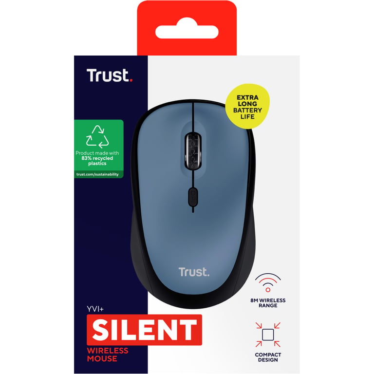 Мишка Trust Yvi+ Silent Wireless Dark Blue (25514) - фото 6