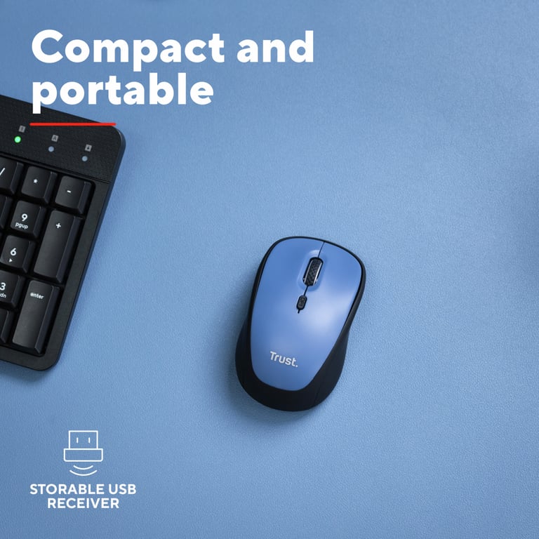 Мишка Trust Yvi+ Silent Wireless Dark Blue (25514) - фото 9