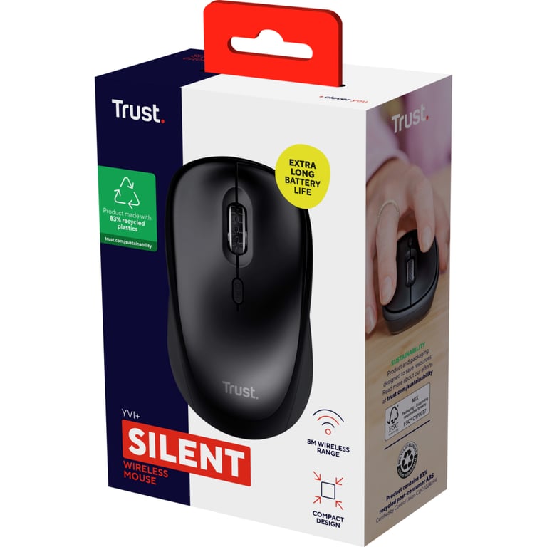 Мишка Trust Yvi+ Silent Wireless Glossy Black (25512) - фото 5