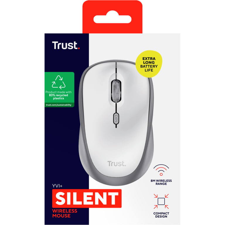 Мишка Trust Yvi+ Silent Wireless White (25513) - фото 6