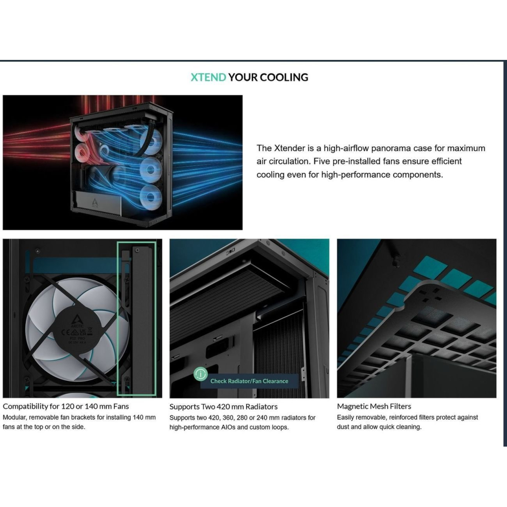 Корпус для ПК Arctic XTENDERVG B (ACPCC00016A) - фото 11 Корпус для ПК Arctic XTENDERVG B (ACPCC00016A) - фото 11