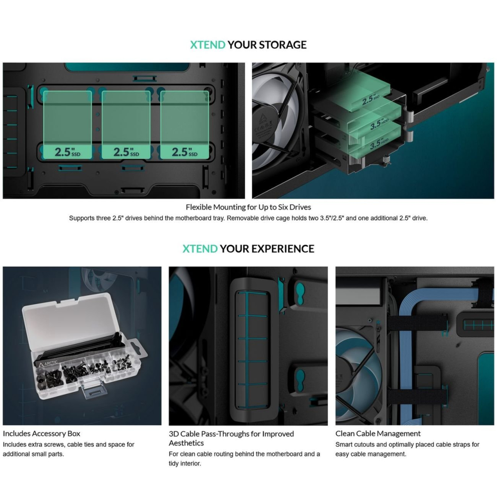 Корпус для ПК Arctic XTENDERVG B (ACPCC00016A) - фото 4 Корпус для ПК Arctic XTENDERVG B (ACPCC00016A) - фото 4