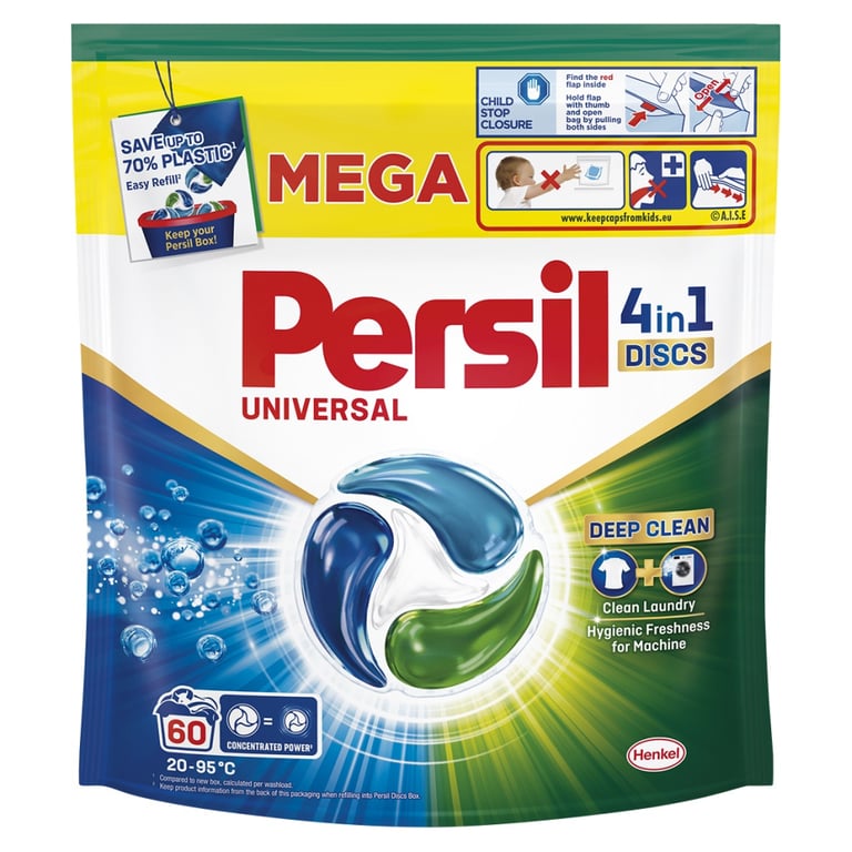 Капсули для прання Persil 4in1 Discs Universal Deep Clean 60 шт. (9000101830910) - фото 1