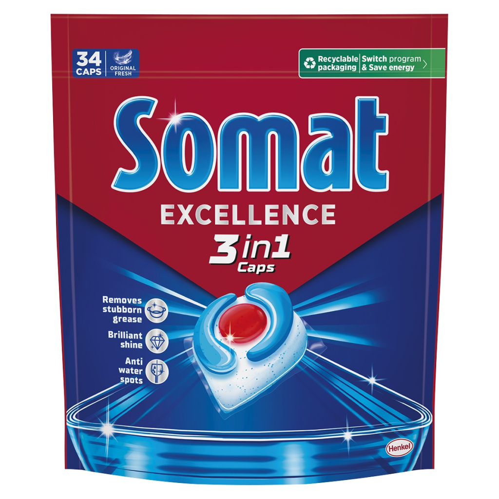 Таблетки для посудомийних машин Somat Excellence 3-in-1 34 шт. (9000101831986) Таблетки для посудомийних машин Somat Excellence 3-in-1 34 шт. (9000101831986)