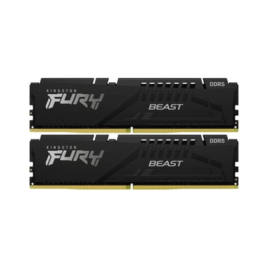 Модуль пам%27яті для комп%27ютера DDR5 64GB (2x32GB) 5600 MHz Fury Beast Black Kingston Fury (ex.HyperX) (KF556C36BBE2K2-64)