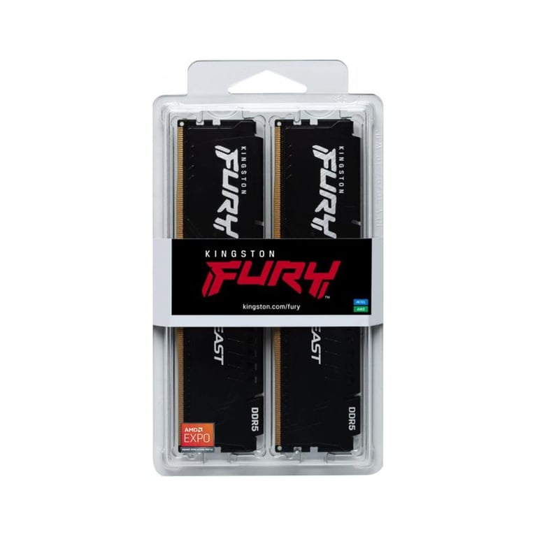 Модуль пам'яті для комп'ютера DDR5 64GB (2x32GB) 5600 MHz Fury Beast Black Kingston Fury (ex.HyperX) (KF556C36BBE2K2-64) - фото 6