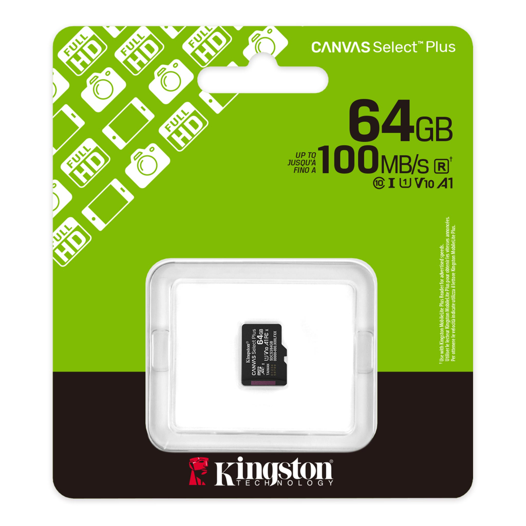 Карта пам'яті Kingston 64GB microSDXC class 10 UHS-I V10 A1 Canvas Select Plus (SDCS3/64GBSP) - фото 3 Карта пам'яті Kingston 64GB microSDXC class 10 UHS-I V10 A1 Canvas Select Plus (SDCS3/64GBSP) - фото 3