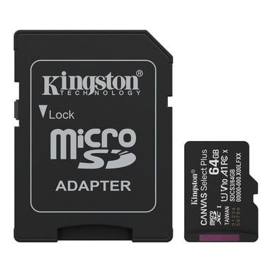 Карта пам%27яті Kingston 64GB microSDXC class 10 UHS-I V10 A1 Canvas Select Plus (SDCS3/64GB)