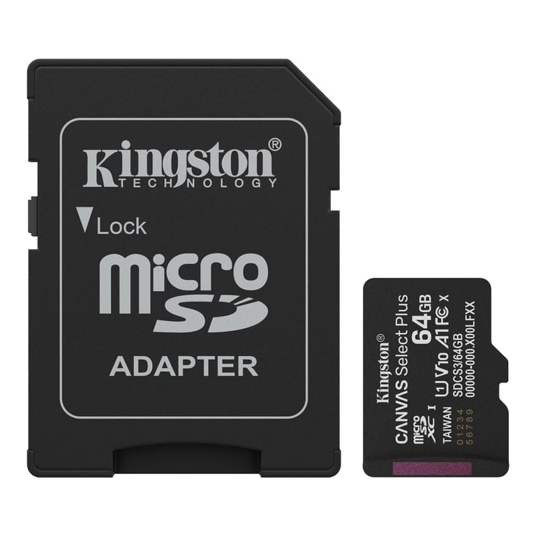 Карта пам'яті Kingston 64GB microSDXC class 10 UHS-I V10 A1 Canvas Select Plus (SDCS3/64GB) - фото 1