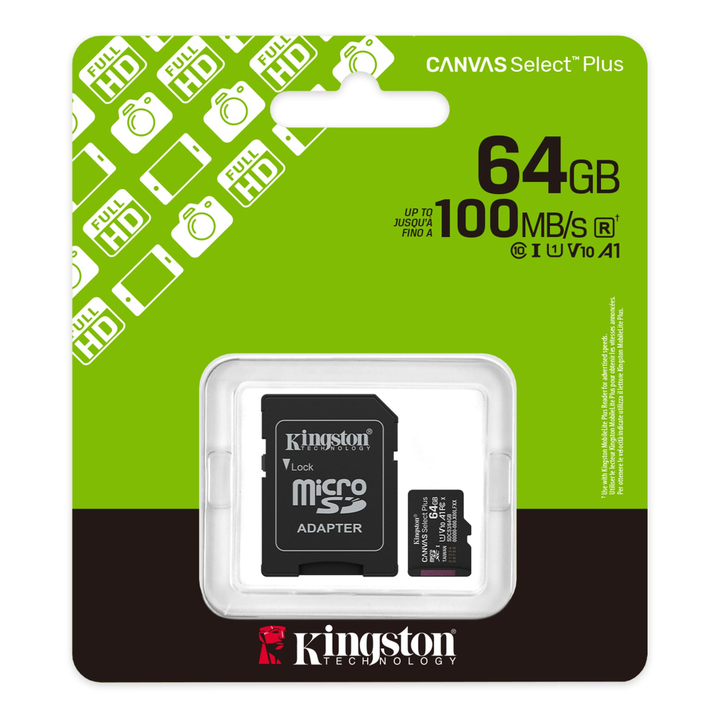 Карта пам'яті Kingston 64GB microSDXC class 10 UHS-I V10 A1 Canvas Select Plus (SDCS3/64GB) - фото 3 Карта пам'яті Kingston 64GB microSDXC class 10 UHS-I V10 A1 Canvas Select Plus (SDCS3/64GB) - фото 3