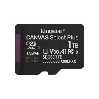 Карта пам%27яті Kingston 1TB microSDXC class 10 UHS-I U3 V30 A1 Canvas Select Plus (SDCS3/1TBSP)