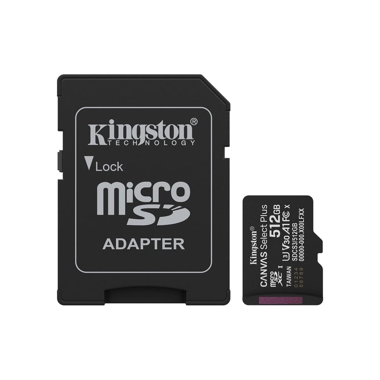 Карта пам'яті Kingston 512GB microSDXC class 10 UHS-I U3 V30 A1 Canvas Select Plus (SDCS3/512GB) - фото 1
