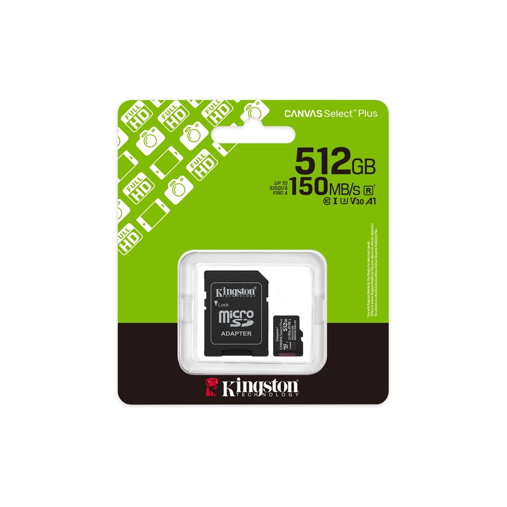 Карта пам'яті Kingston 512GB microSDXC class 10 UHS-I U3 V30 A1 Canvas Select Plus (SDCS3/512GB) - фото 3 Карта пам'яті Kingston 512GB microSDXC class 10 UHS-I U3 V30 A1 Canvas Select Plus (SDCS3/512GB) - фото 3
