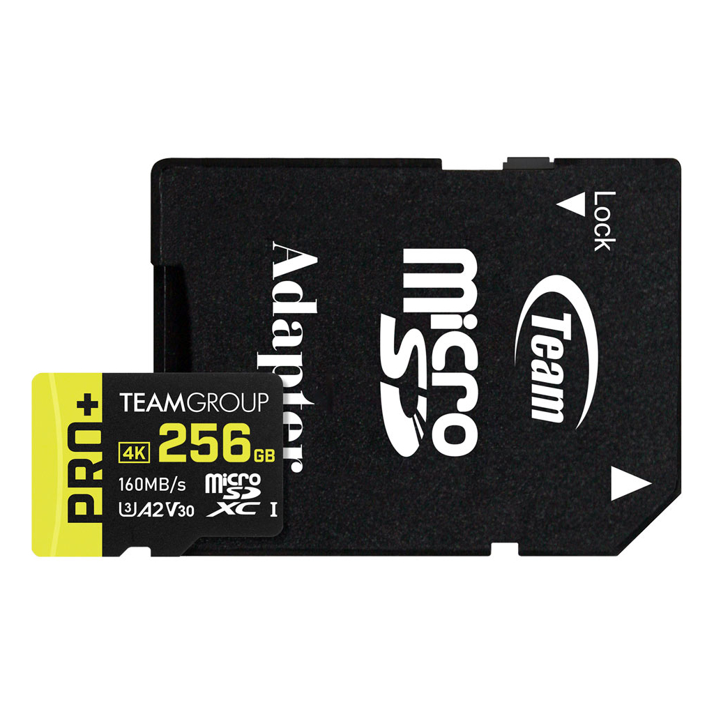 Карта пам%27яті Team 256GB microSDXC class 10 UHS-I U3 V30 A1 Pro+ (TPPMSDX256GIA2V3003) Карта пам%27яті Team 256GB microSDXC class 10 UHS-I U3 V30 A1 Pro+ (TPPMSDX256GIA2V3003)