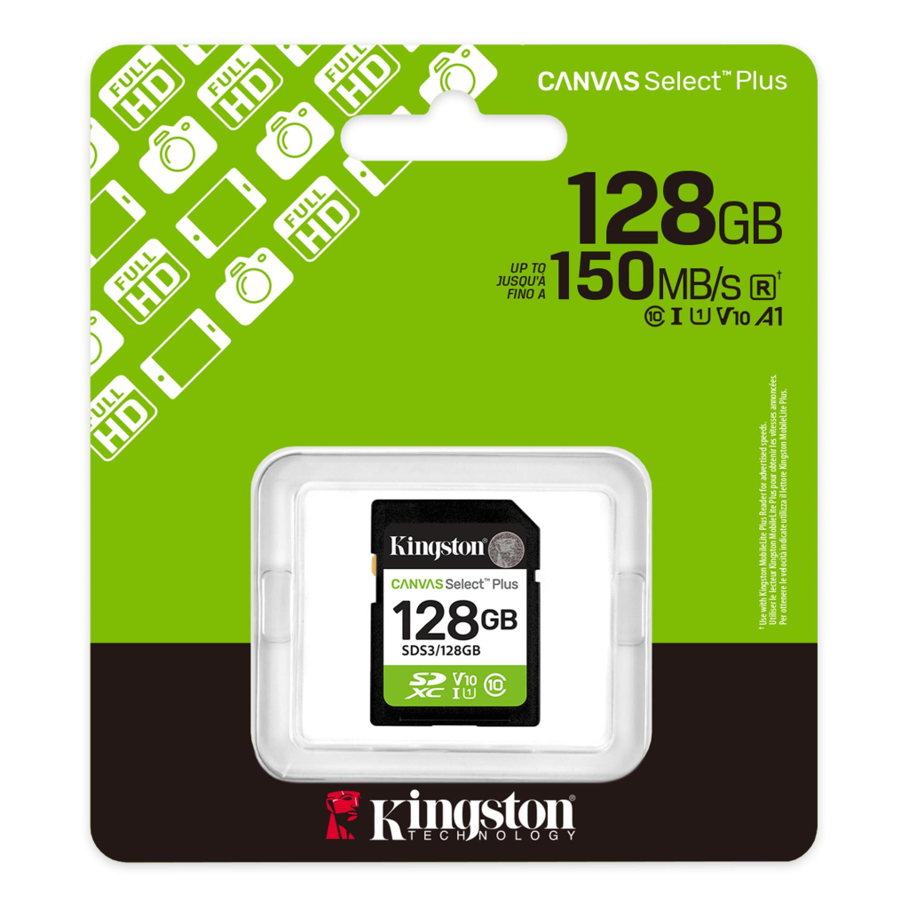 Карта пам'яті Kingston 128GB SDXC class 10 UHS-I V10 A1 Canvas Select Plus (SDS3/128GB) - фото 3 Карта пам'яті Kingston 128GB SDXC class 10 UHS-I V10 A1 Canvas Select Plus (SDS3/128GB) - фото 3