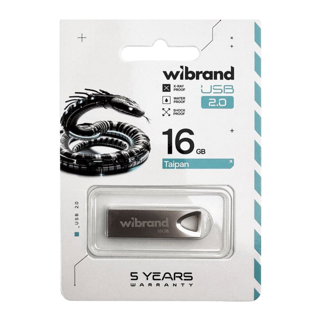 USB флеш накопичувач Wibrand 16GB Taipan Silver USB 2.0 (WI2.0/TA16U2S) - фото 3 USB флеш накопичувач Wibrand 16GB Taipan Silver USB 2.0 (WI2.0/TA16U2S) - фото 3