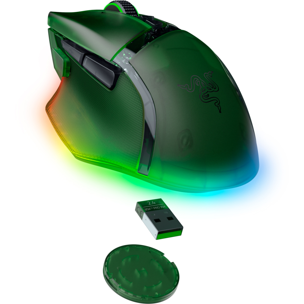 Мишка Razer Basilisk V3 Pro 35K Wireless/Bluetooth/USB Phantom Green (RZ01-05240300-R3G1) - фото 5 Мишка Razer Basilisk V3 Pro 35K Wireless/Bluetooth/USB Phantom Green (RZ01-05240300-R3G1) - фото 5
