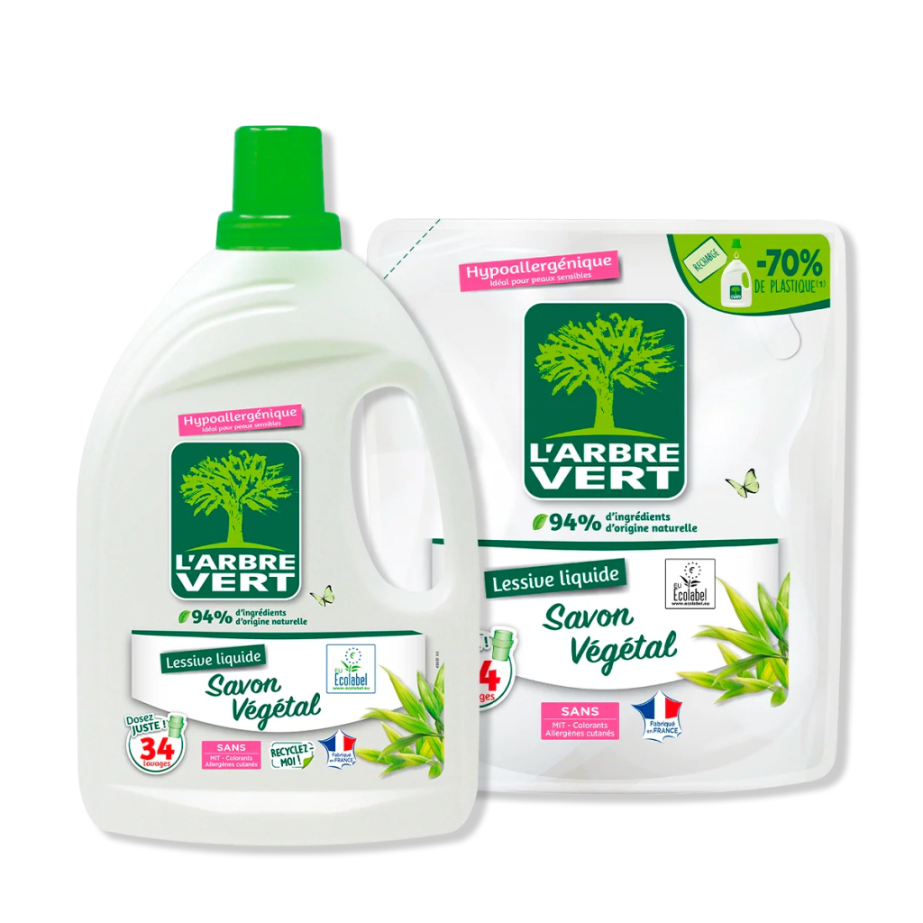 Гель для прання L'Arbre Vert Рослинне мило 1.53 л (3450601046254) - фото 4 Гель для прання L'Arbre Vert Рослинне мило 1.53 л (3450601046254) - фото 4