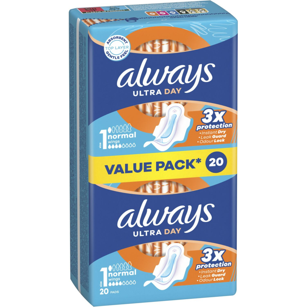 Гігієнічні прокладки Always Ultra Day Normal (Розмір 1) 20 шт. (8700216171311) - фото 2 Гігієнічні прокладки Always Ultra Day Normal (Розмір 1) 20 шт. (8700216171311) - фото 2