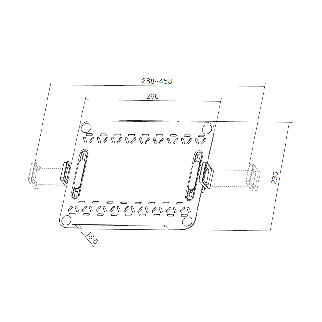 Підставка до ноутбука OfficePro для кронштейнів VESA 75x75, 100x100 (LH340B) - фото 6 Підставка до ноутбука OfficePro для кронштейнів VESA 75x75, 100x100 (LH340B) - фото 6