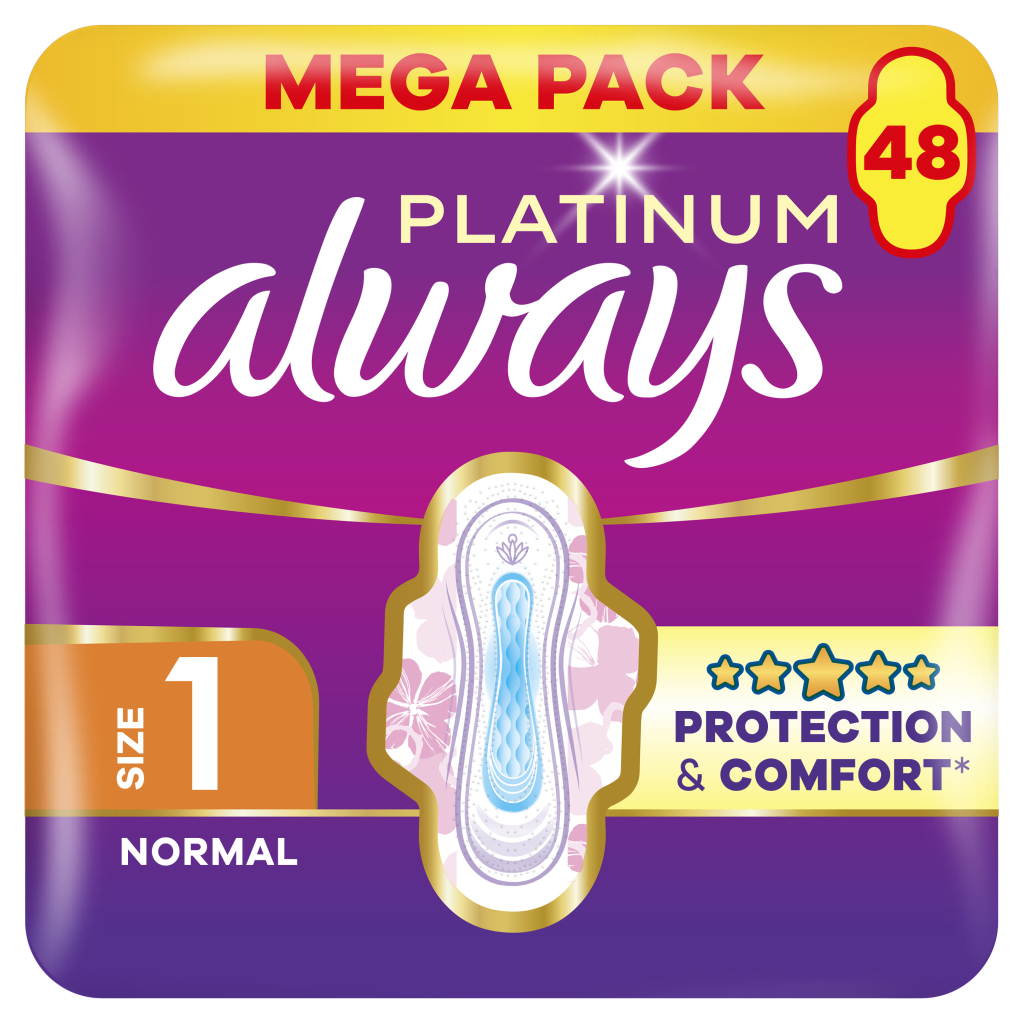 Гігієнічні прокладки Always Platinum Normal Розмір 1 48 шт. (8700216784719) - фото 1
