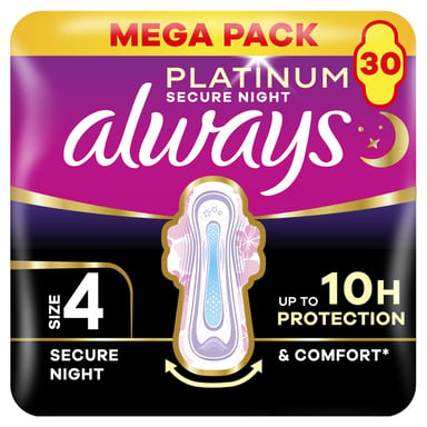 Гігієнічні прокладки Always Platinum Secure Night Розмір 4 30 шт. (8700216784573) - фото 1