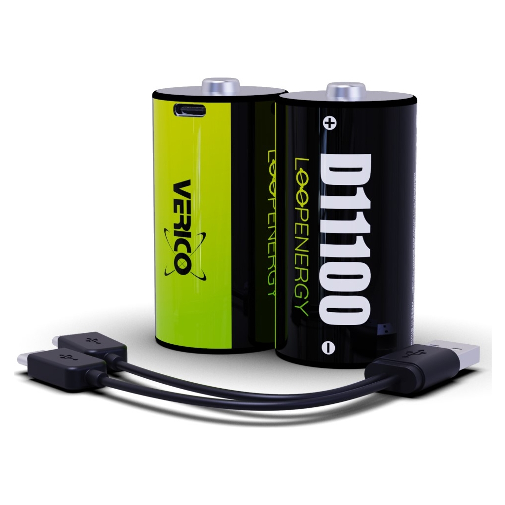 Акумулятор Verico D/R20 USB Type-С 7400mAh/11100mWh 1.5V Li-ion 2шт./уп. (Loop Energy) (1BTOV-A5N0A2-NN) - фото 1 Акумулятор Verico D/R20 USB Type-С 7400mAh/11100mWh 1.5V Li-ion 2шт./уп. (Loop Energy) (1BTOV-A5N0A2-NN) - фото 1