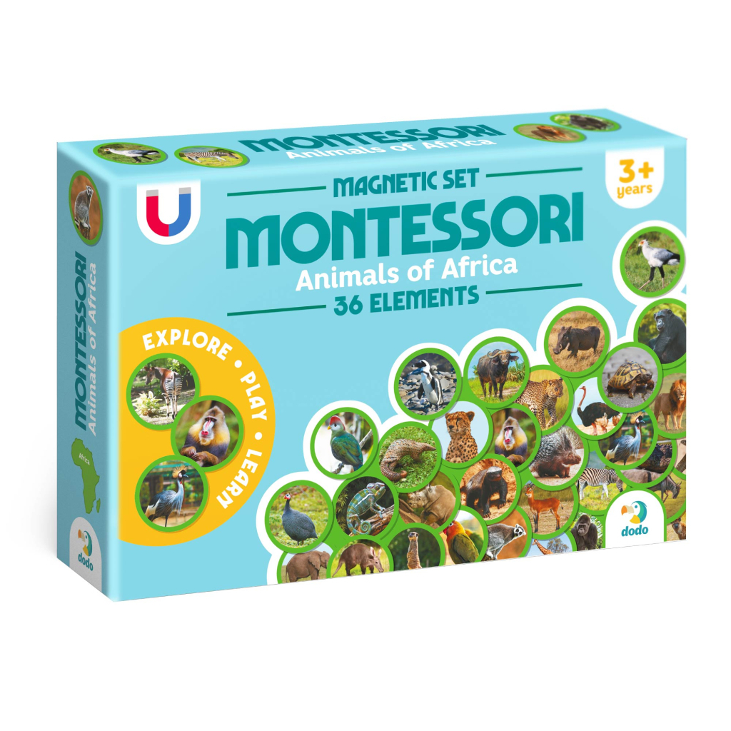 Навчальний набір DoDo Магнітний набір Монтесорі Тварини на континентах: Африка (200284)