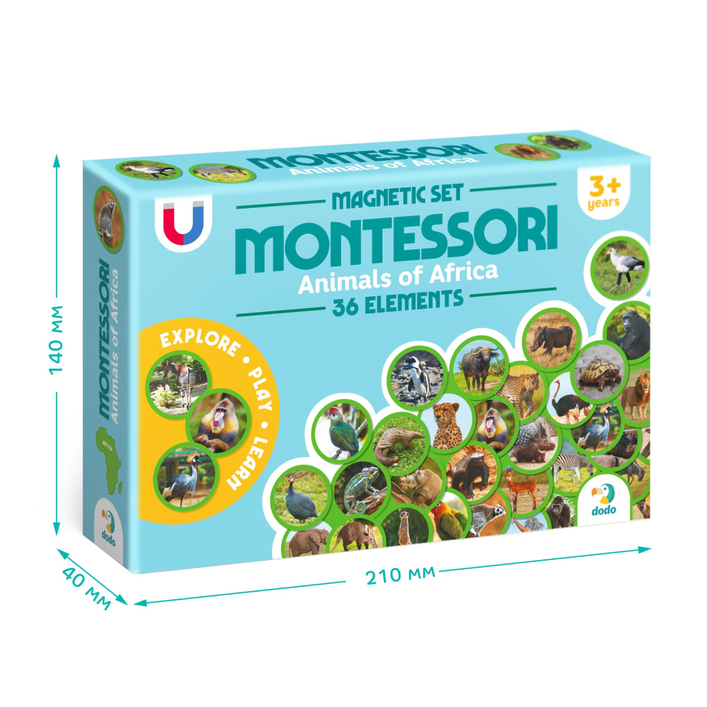 Навчальний набір DoDo Магнітний набір Монтесорі Тварини на континентах: Африка (200284) - фото 5 Навчальний набір DoDo Магнітний набір Монтесорі Тварини на континентах: Африка (200284) - фото 5