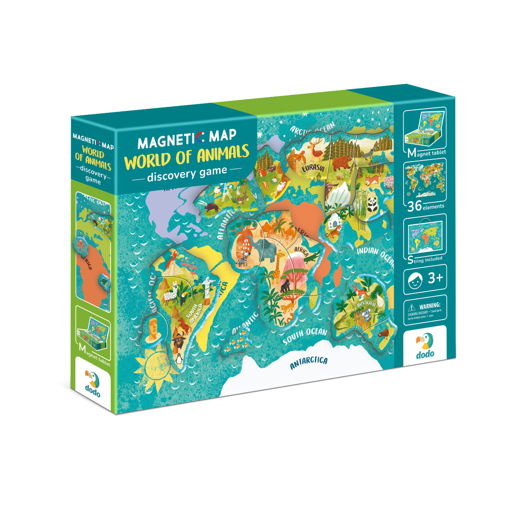 Навчальний набір DoDo Магнітна мапа світу тварини (200267) Навчальний набір DoDo Магнітна мапа світу тварини (200267)