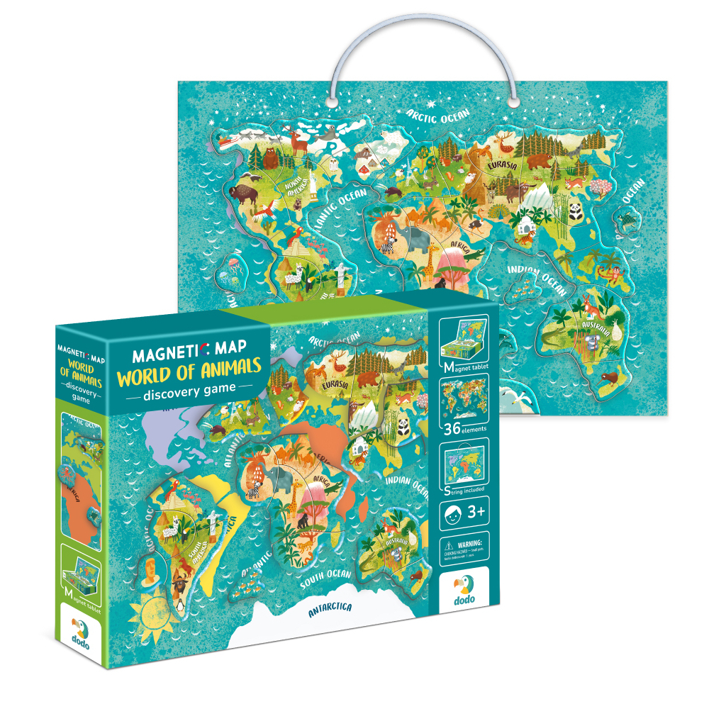 Навчальний набір DoDo Магнітна мапа світу тварини (200267) - фото 2 Навчальний набір DoDo Магнітна мапа світу тварини (200267) - фото 2