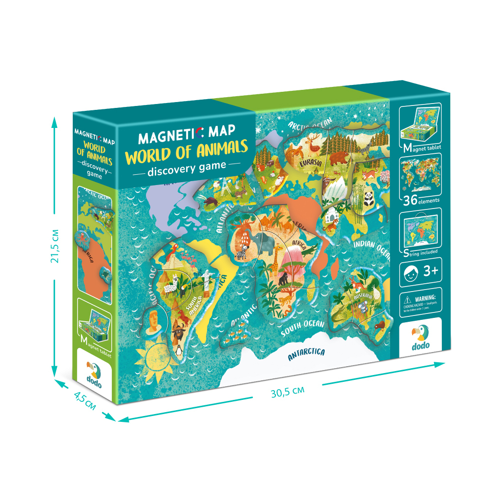 Навчальний набір DoDo Магнітна мапа світу тварини (200267) - фото 5 Навчальний набір DoDo Магнітна мапа світу тварини (200267) - фото 5