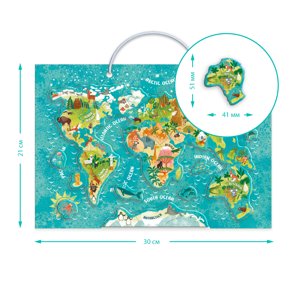 Навчальний набір DoDo Магнітна мапа світу тварини (200267) - фото 6 Навчальний набір DoDo Магнітна мапа світу тварини (200267) - фото 6