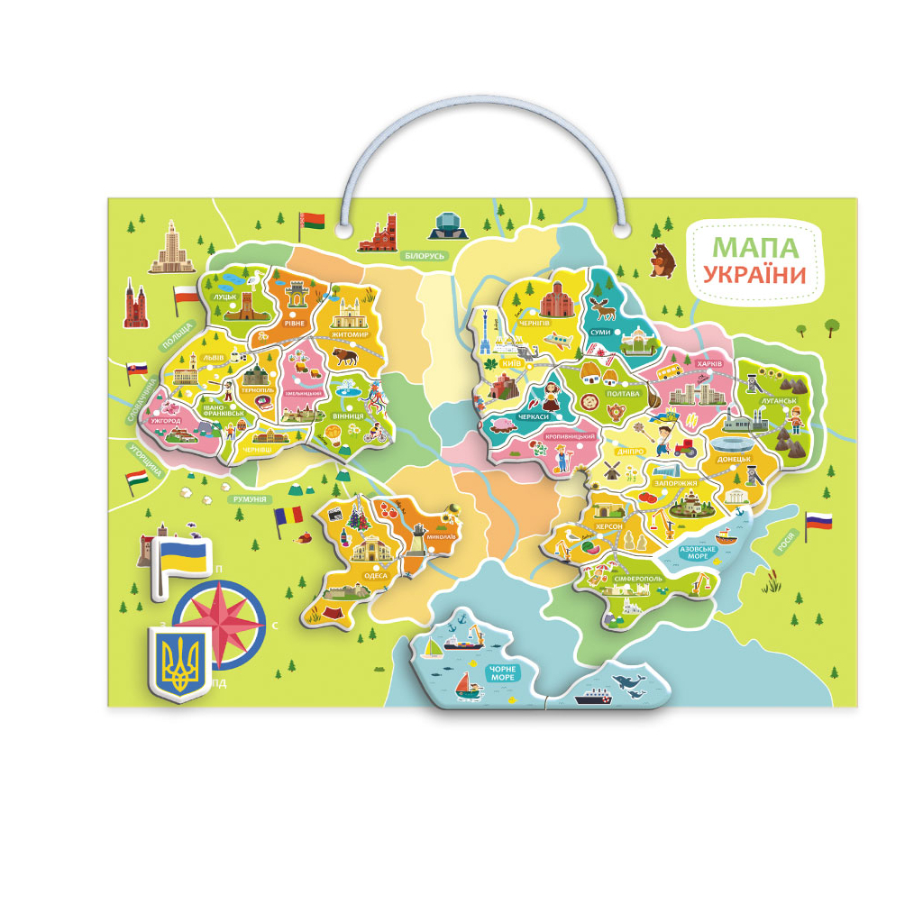 Навчальний набір DoDo Магнітна мапа України (200268) - фото 3 Навчальний набір DoDo Магнітна мапа України (200268) - фото 3
